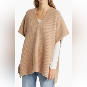Nordstrom Cashmere V-Neck poncho Sweater